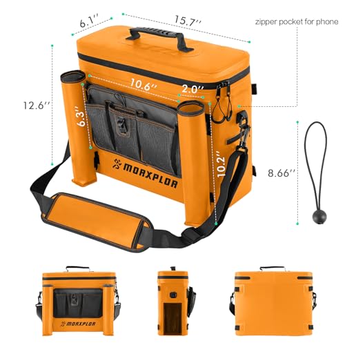 MORXPLOR Kayak Cooler,Waterproof Kayak Seat Back Cooler for Kayaking,Kayak Accessories Cooler Bag,Protable Ice Chest,Beach Cooler,Travel Cooler for Camping or Lunch Bag - color: Orange