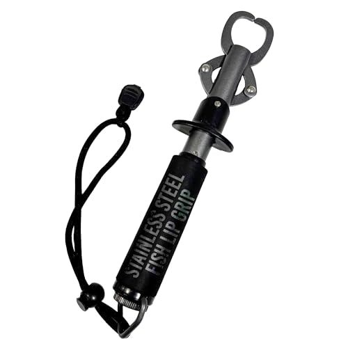 Rite Angler Stainless Steel Fish Lip Grip for Fishing - Ergonomic Handle, Spring-Loaded, Corrosion-Resistant Grabber Tool - Fishing Gripper, Saltwater Fish Clamp Grips