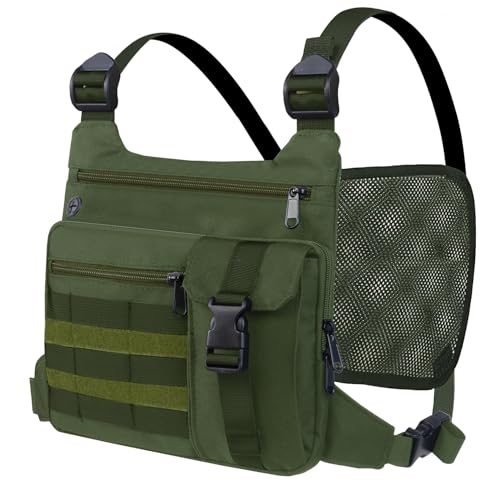 KINGSLONG Running Vest, Chest Bag for Men, Chest Pack, Hiking - color: A-Green