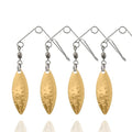 50PCS Fishing Spinner Blades Rigs Fishing Spinnerbait Smooth Spoons Kit,Replacement Accessories for Colorado Blade Making Spinner Shaft Bass Fishing Lures - color: 50Pcs Willow Leaf Gold