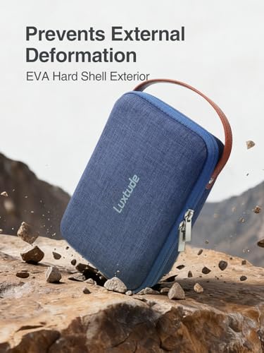 Luxtude Hard EVA Case with Foam, Hard Sided EVA Shockproof Camera Organizer Case, Travel Carrying Cases for Drones, Digital Products, Electronic Instruments, etc. (Blue) - color: Blue, size: Small