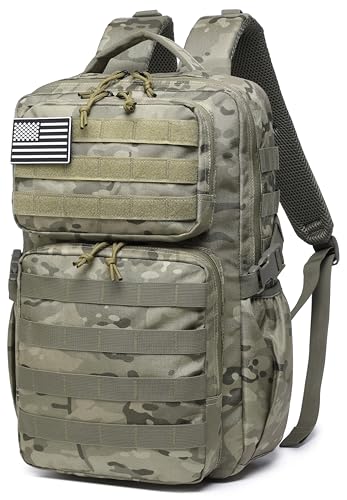 Wotony Military Tactical Backpack for Men Waterproof Daypack 3 Day Assault Pack Molle Bag with Water Bottle Holder - color: Cp, size: 30L
