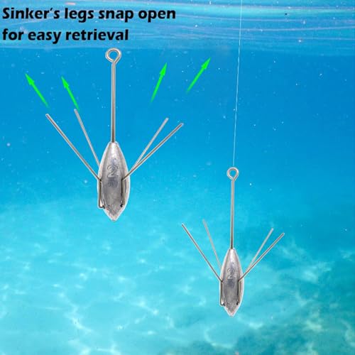 5 Pcs Sputnik Sinker Fishing Weights Lead Surfing Casting Spider Sinkers Long Tail Fishing Equipment for Catfish Saltwater Beach Sand Ocean - size: 3oz - 5pcs