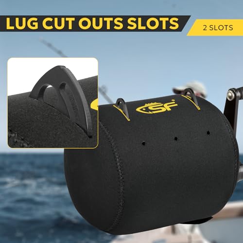 SF Neoprene Conventional Reel Covers Round Reel Case Protective Cover Shield Pouch, XXS/XS/S/M/L/XL/XXL Size, Black - color: Black-1Pcs-XL
