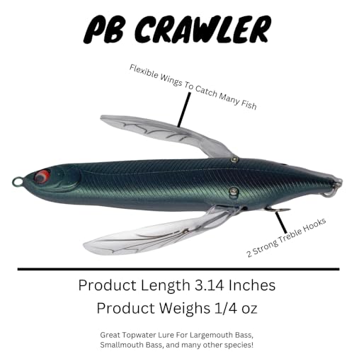 PBFish Crawler Topwater Fishing Lure Dragonfly Floating Lure Bass Love Them Freshwater Fishing Ponds Lakes Rivers