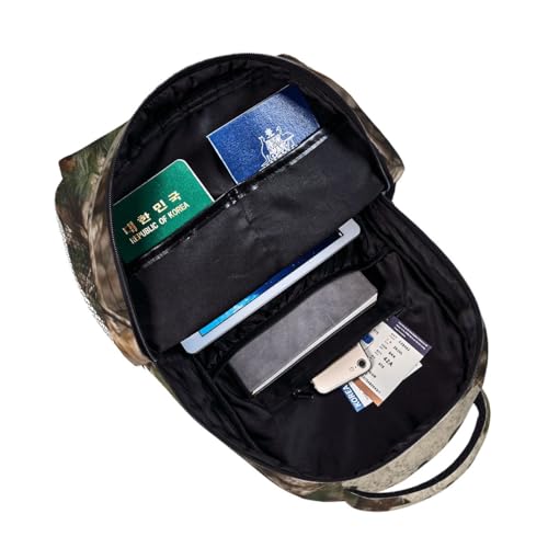 Camo Deer Laptop Backpack, 15.6" Lightweight Hiking Backpack Travel Outdoor Business Casual Daypack for Work College - color: Camo Deer