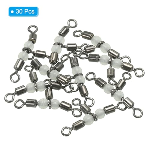 PATIKIL 3 Way Swivel Cross Line T Turn Rolling Tackle with Luminous Beads for Catfish Surf Rig - size: 0.7x0.4 Inch
