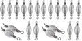 Hitefu Fish Weight Sinkers, Inline Weights Lead Fishing Weights Trolling Sinkers, Egg Sinkers for Bottom Fishing (3/8, 1/2, 3/4oz) - size: 3/8oz (Pack of 2)