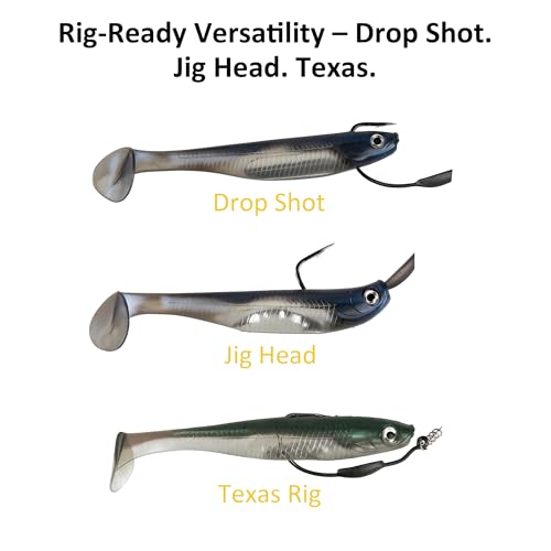 5/6Pcs Pre-Rigged Soft Plastic Lures, Paddle Tail Swimbait, Jig Heads for Bass, Walleye, Pike, Trout, Redfish Fishing - color: Chartreuse