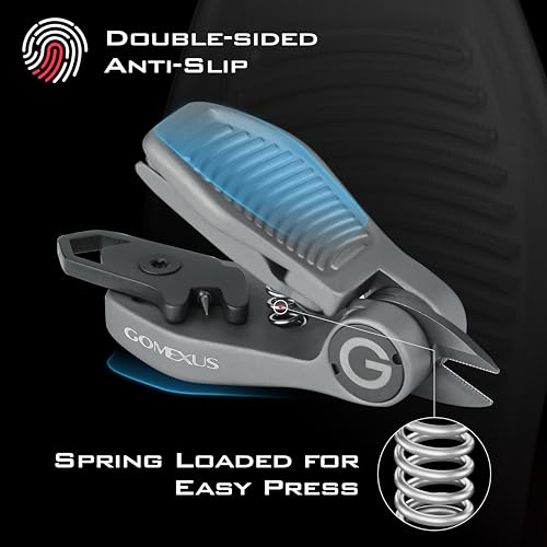 GOMEXUS Sharkbite Fishing Line Cutter with Retractors and Fishing Knot Tying Tool and Hook Eye Cleaner, Fly Fishing Nippers - color: Gray