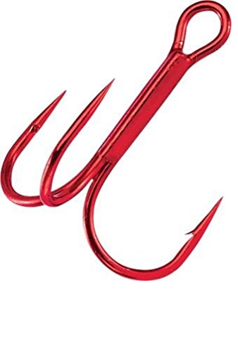 Gamakatsu 47304 Round Bend Treble Hooks (10 Pack), Size 12, Red