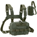 Outdoor Chest Bag for Men, Water-Resistant Fishing Chest Pack, Tactical Vest for Running, Cycling, Hiking - color: Green