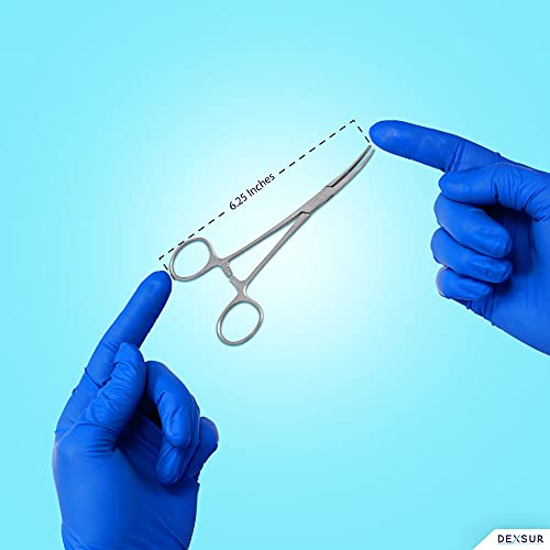 Precision Kelly Hemostat Forceps Locking Tweezers Clamp, Silver, 6.25 Inches, Curved Stainless Steel - size: 6.25", style: Curved