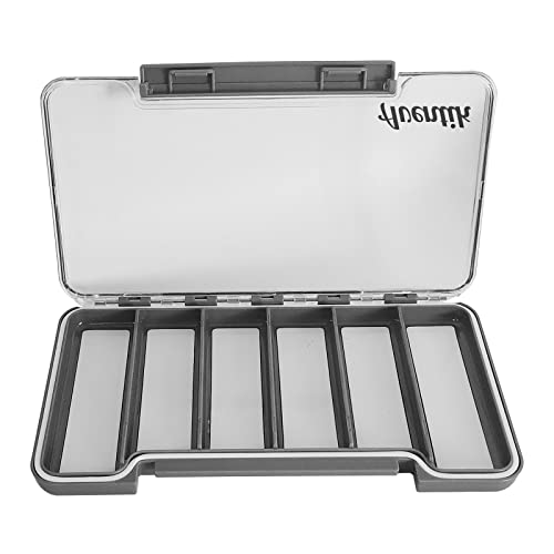 Waterproof Fly Fishing Box Slim Fishing Storage Fishing Tackle Case Multi Magnetic Compartments Tackle Box 7.36"X4.02"X0.63" (187X102X16mm)(Grey-6C) - color: Grey-6C