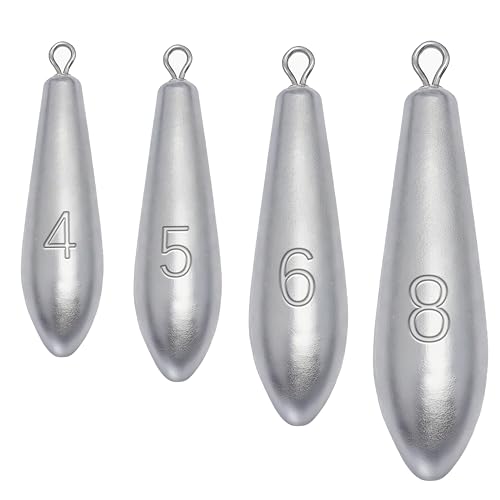 Drop Shot Fishing Weights Sinkers for Saltwater Freshwater Fishing - style: 4 5 6 8 Ounce-4pcs
