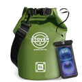 STOVER 5/10/25/30/40/55L Waterproof Dry Bag, Small Lightweight Roll Top Dry Bag Backpack w/Waterproof Phone Case, Kayaking, Travel, Hiking, Fishing, Tubing, Camping, the Beach, Men/Women (Green) - color: 5l Green, size: 5L