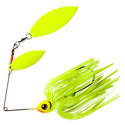 BOOYAH Pikee Spinner-Bait Fishing Lure for Pike and Musky, 1/2 Ounce - color: Glowtreuse