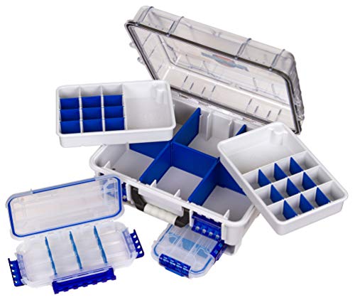 Flambeau Outdoors 3000WPBC Tackle Box - HD Waterproof Tackle Satchel System, Includes 2 Removable WP3012 Ultimate Waterproof Tuff Tainers, Floating Satchel, Fishing Tackle and Gear Storage, Gray/Clear - size: 3000 Series, style: With Base Cage