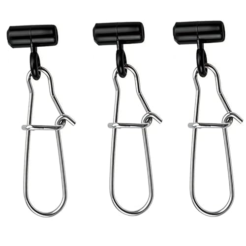 Persei 25pcs Fishing Line Sinker Slide with Duo-Lock Snap High-Strength Sinker Slider Stainless Steel Snap Kit