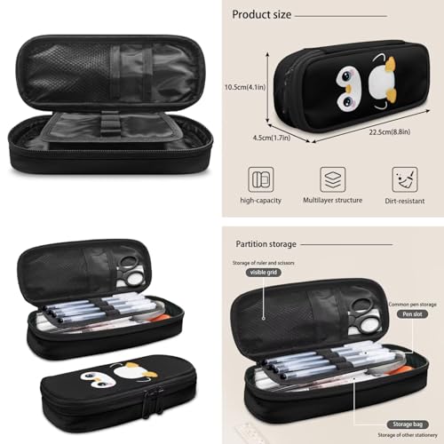 Penguin Print Backpack for Kids 4 Pieces School Backpack with Insulated Lunch Bag with Pencil Case Water Bottle Carrier for 4-6 Years - color: Penguin