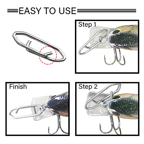 Atibin Stainless Lock Snaps Swivel Steel Saltwater Connector Fishing Snap Line High Strength Fishing Clip Power Lure Connector - color: White, size: Size0 (50lb) 50 pcs