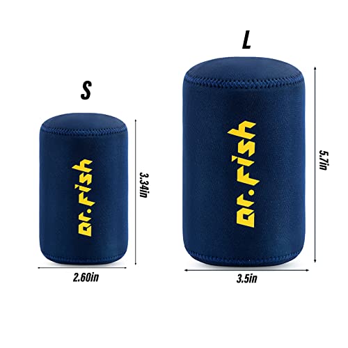 Dr.Fish 2 Pack Round Baitcasting Fishing Reel Cover Conventional Reel Storage Bags Case Pouch Protective Neoprene Left Right Handed Round Baitcaster Reel - color: Conventional Cover 2 Pack, size: XL (Fits up to 120 Series)