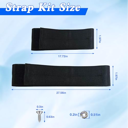 2 Pcs Fishing Rod Straps for Boat Deck Rod Holders One Long One Short, Fishing Pole Sleeve Wrap Rod Waterproof Fishing Accessories for Securing Boat and Anglers Outdoor Included 10 Screws 10 Gaskets