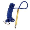 10 Foot 550lb Paracord Fishing Stringer Fish Holder with Metal Threading Needle and 1 Inch Split Ring - color: Blue