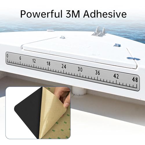 HZshark EVA Foam Fish Measuring Board, Fish Ruler with 3M Self-Adhesive Backing, 48" Fishing Tape Measure for Boats Sailboats Yachts Kayaks - color: Grey, size: 4.5"*48"