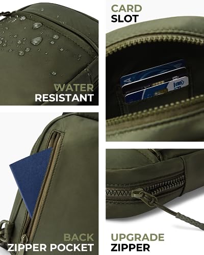 CHOLISS Small Sling Bag for Women and Men, Crossbody Bags Trendy Fanny Packs Chest Bag with Extended Strap - color: A03 Green