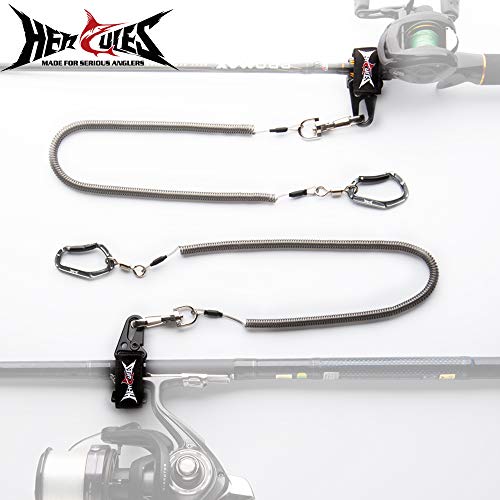 HERCULES M4 Fishing Lanyard, Fishing Pole Tether, Kayak Paddle Leash, Heavy Duty Retractable Coiled Lanyard for Fishing, Rods, Pliers, Boating, Paddles, Kayak - color: Paddle Leash (17.7" Plus)