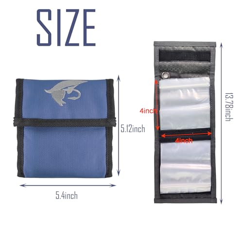 Aventik 10 Pockets Fishing Tackle Binder Fly Fishing Leader Tippet Line Wallet Leader Case Tippet Storage Fly Fishing Great for Pre-Tied Carp and Catfish Rigs - color: blue