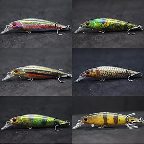 Minnow Crankbait for Bass Fishing Bass Lure Jerkbait Fishing Lures and Tackle Box - color: HM762KB