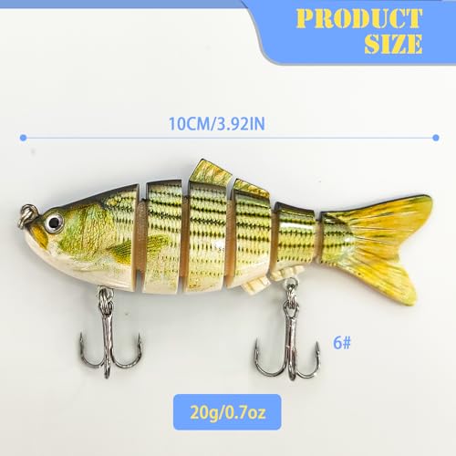 Multi Jointed Swimbait Saltwater Fishing Lures with Sharp Treble Hooks, Bass Fishing Lures Walleye Trout, Lifelike Slow Sinking Fish Bait Lures Kit Freshwater - color: 3 Colors
