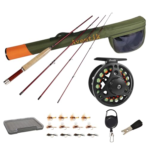 Aventik Extreme Fly Fishing Combo Kit 0/1/2/3/4/5/6 Weight Starter Fly Fishing Rod and Reel Kit Outfit with One Travel Case - style: 6'1'' Lw0/1 Fly Rod Kit