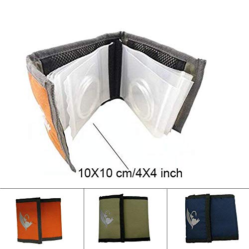 Aventik 10 Pockets Fishing Tackle Binder Fly Fishing Leader Tippet Line Wallet Leader Case Tippet Storage Fly Fishing Great for Pre-Tied Carp and Catfish Rigs - color: orange+grey+blue