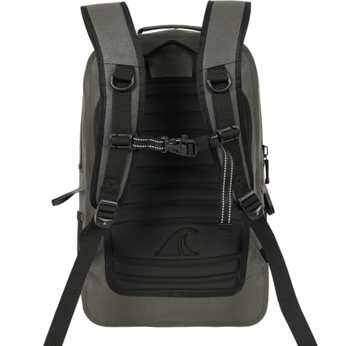 Breakwater Supply™ Fogland Waterproof IP68 Submersible Backpack | Laptop Sleeve & Airtight Zippers for Work, Travel, Outdoors, Boating, Hiking, Floating Dry Bag, Unisex, TPU (Charcoal, 25L) - color: Charcoal, size: 25L