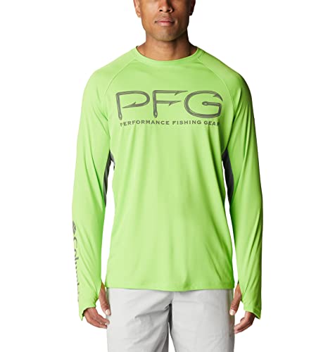 Columbia Men's Terminal Tackle Vent Long Sleeve - color: Green Mamba/City Grey, size: Large