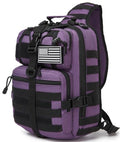 Tactical Sling Pack Big Crossbody Backpack Over Shoulder Bag Military for Men Hiking Outdoor Sport Gym - color: Purple Deep