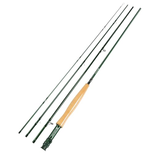 Kylebooker Fly Fishing Rod with Reel Combo Kit 3/4/5/6/7/8 Weight Starter Fly Fishing Outfit with Rod Bag - size: 5wt 9‘0“ 4pc Rod,5/6 Reel