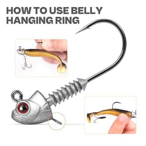 Swimbait Jig Heads with Stacked Cone Keeper, Minnow Style Eye Fishing Jighead 3/16 1/4 3/8 1/2oz (15 PCs) - color: Chartreuse, size: 1/4oz - 3/0 - 15 pack