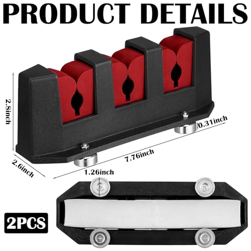 Seenelling 2 Pcs Magnetic Fishing Rod Holder for Car Fishing Pole Rack Vertical Rod Storage Holders for Truck Bed Boat Wall Garage Door - color: Red, size: 3 Rods