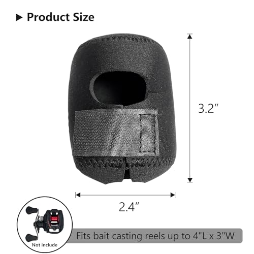 Fishing Reel Protective Cover - Neoprene Baitcaster Casting Spinning Reel Pouch Case Bag, Outdoor Wadering Accessories, 3.2" L x 2.4" W