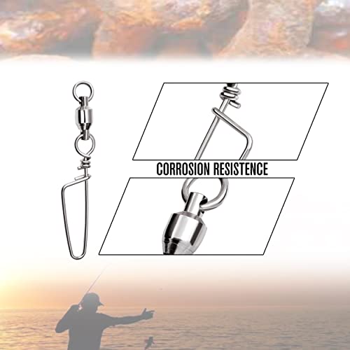 Fishing Snap Swivels,High Strength Saltwater and Freshwater Ball Bearing Swivel Corrosion Resistance Stainless,Fishing Swivels & Snaps,Swivels Fishing Tackle Barrel Swivel - size: SIZE0(18LB)20PCS