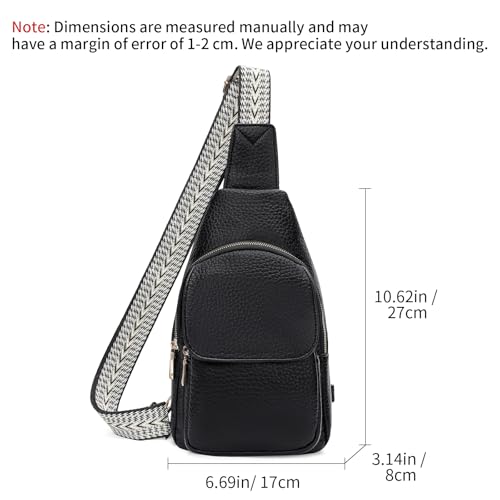 SENDEFN Small Sling Bag Crossbody Bags for Women Vegan Leather Cell Phone Cross Body Purse Fanny Packs Chest Bag for Women - color: C-black