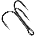 Fishing Treble Hooks Triple Fishing Hooks High Carbon Steel Barbed Sharp Round Bend Treble Hooks Replacement for Hard Lures Bait - color: Black, size: 10#-50pcs