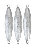 BLUEWING Torpedo Sinker Through Wire Fishing Weight Saltwater Bullet Lead Double Ringed 2oz-48oz - style: #02 3 Ounce, 3 Pack