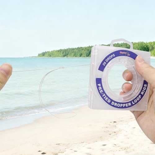 MASTERPRO Pre-Tied Dropper Loop Rigs, Fishing Line Spool 10LB 15LB 20LB 30LB 40LB 50LB 60LB 80LB 100LB, Suitable for Saltwater Freshwater Fishing - size: small bobbin-20LB