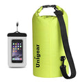 Unigear Dry Bag Waterproof, 2L/5L/10L/20L/30L/40L Floating and Lightweight Bags for Kayaking, Boating, Fishing, Swimming and Camping with Waterproof Phone Case - color: Yellow, size: 2L