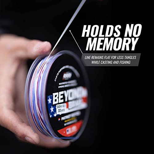 Beyond Braid Braided Fishing Line -Super Strong - Abrasion Resistant - No Stretch -Blue Camo, Moss Camo, White, Green, Pink, Blue, 4 Strand 8 Strand - color: Blue Wave, size: 10LB (150 Yards)